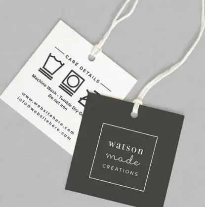 Ready Stock Luxury Paper Cardboard Clothing Hangtags with Swing